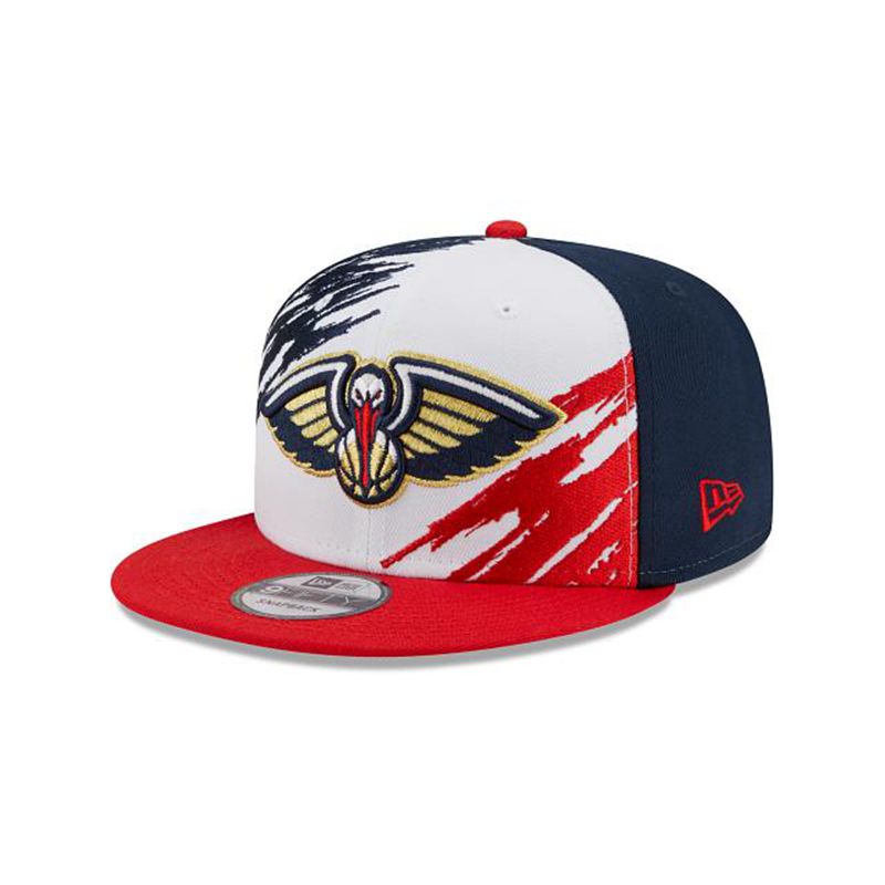 NBA New Orleans Pelicans Splatter 9Fifty Snapback (CFL2503) - Blue New Era Caps